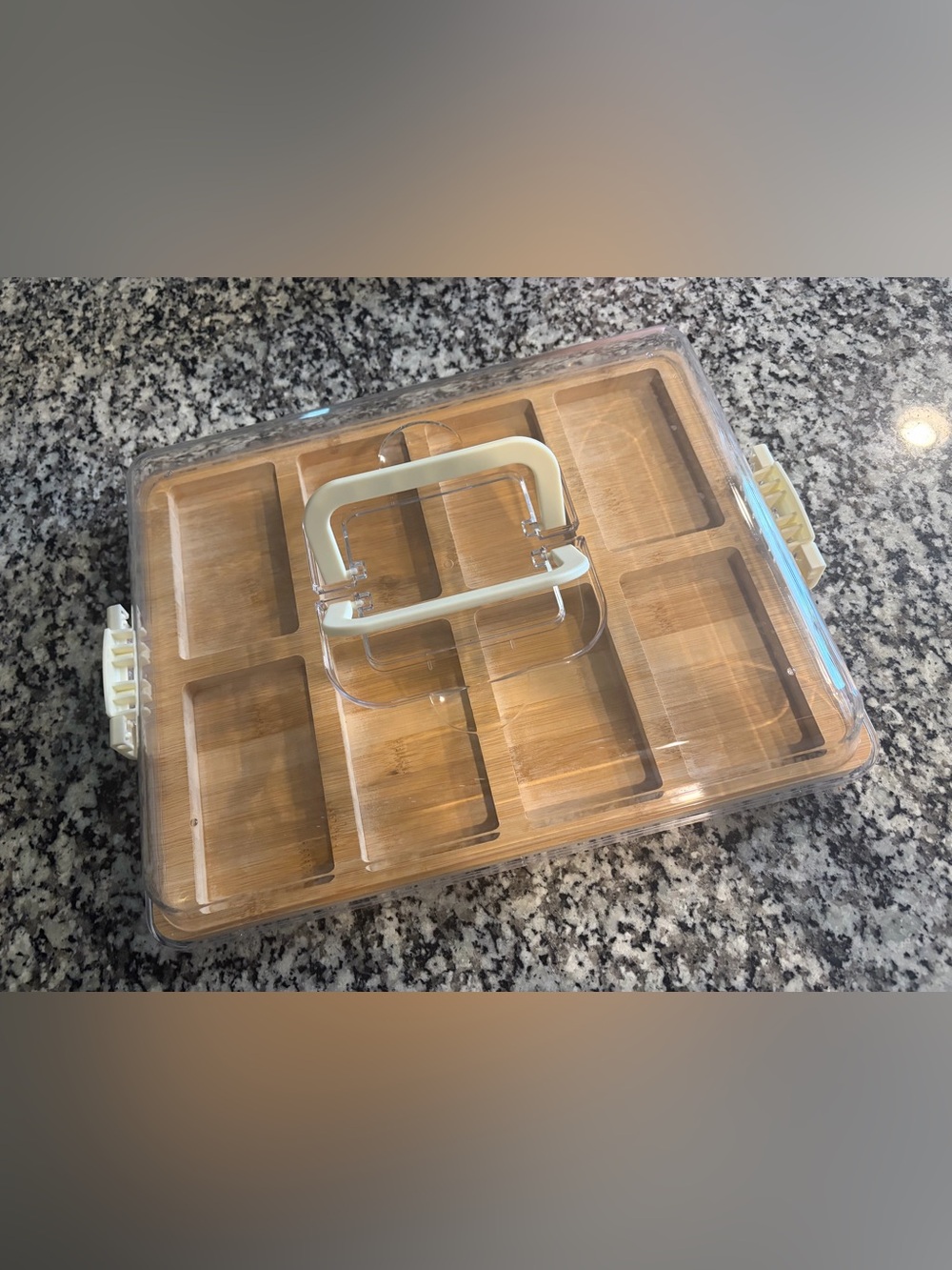 Bamboo Serving Tray with Acrylic Lid